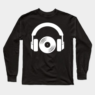 Music Lover - Headphones and Vinyl Record Long Sleeve T-Shirt